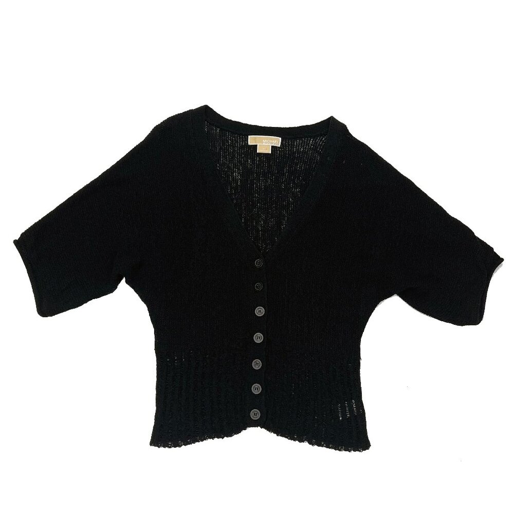 Michael Kors Black Button Cardigan Top Blouse Womens S